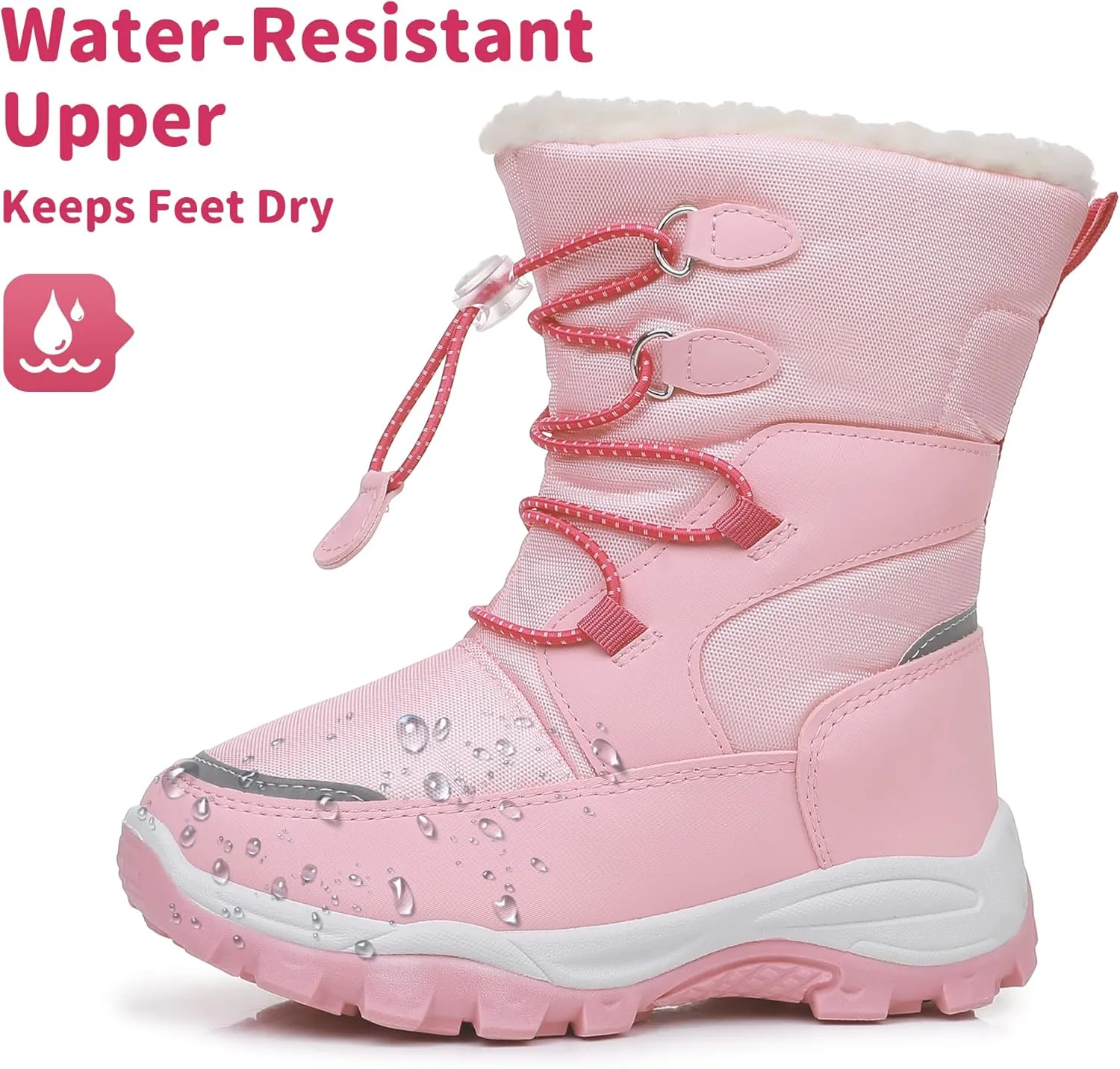 Blikcon Boys Girls Snow Boots Water-Resistant Slip Resistant Warm Winter Shoes (Toddler/Little Kid/Big Kid)