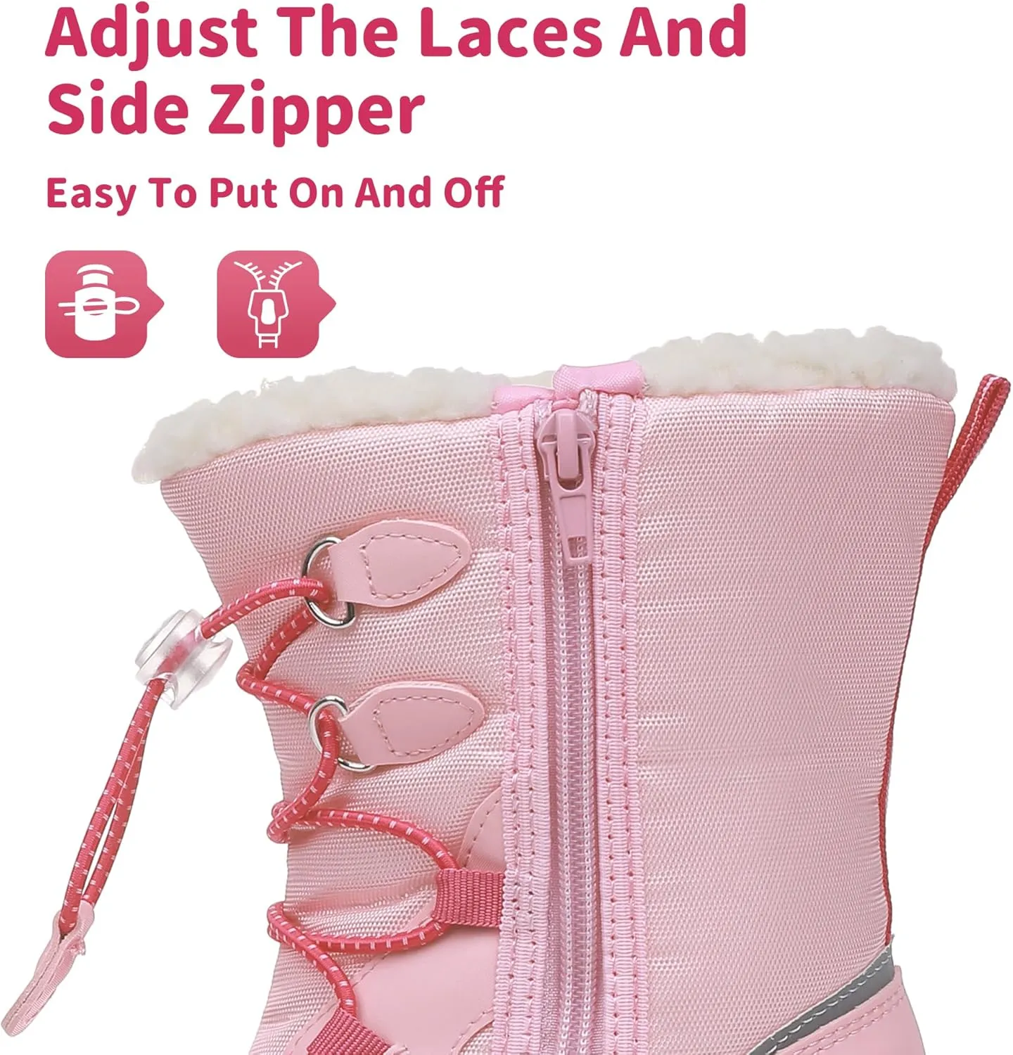Blikcon Boys Girls Snow Boots Water-Resistant Slip Resistant Warm Winter Shoes (Toddler/Little Kid/Big Kid)