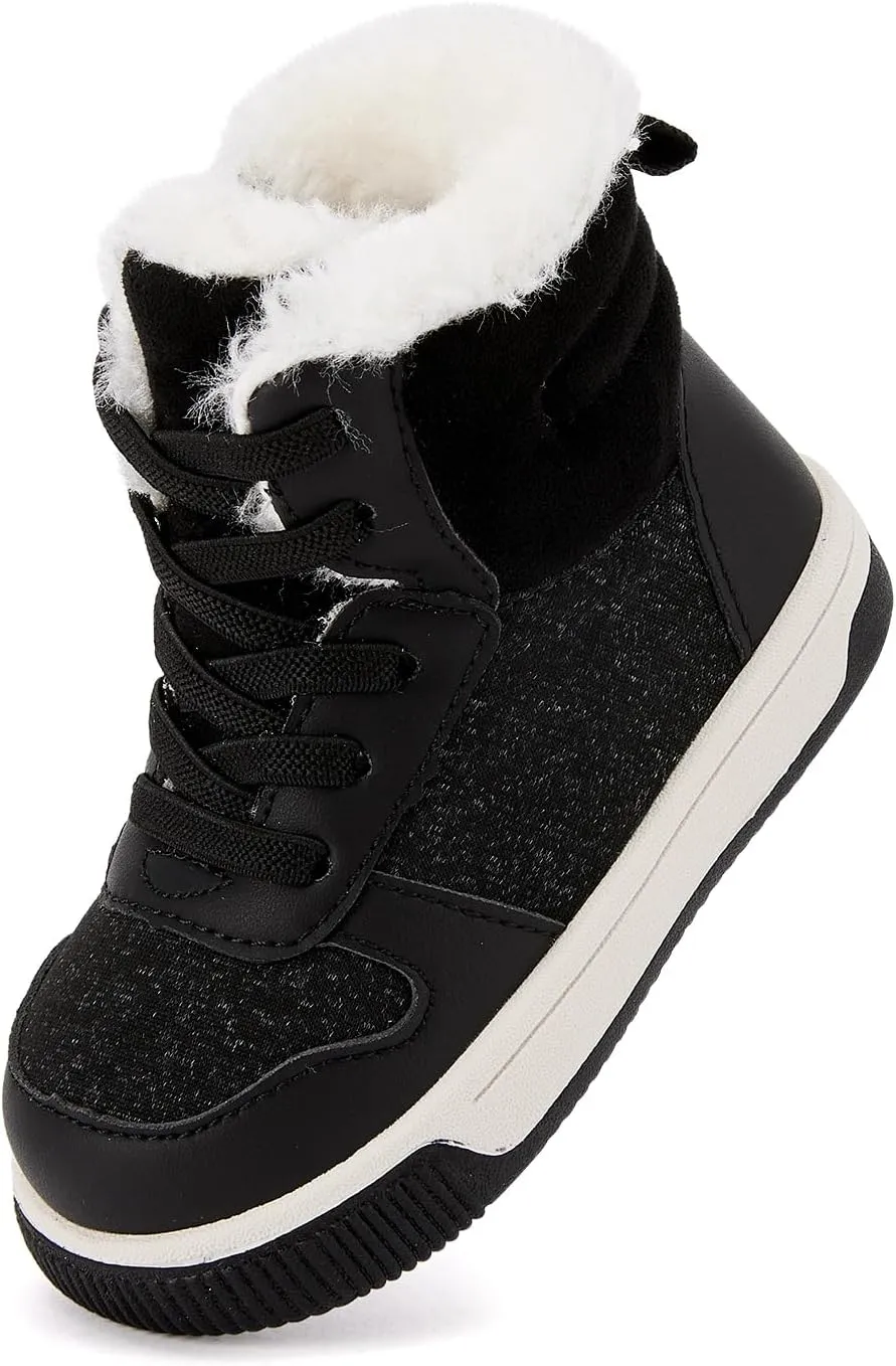 BMCiTYBM Toddler Boy Girl Snow Boots Waterproof Winter Warm Shoes Baby High Top Nonslip Lightweight Outdoor Sneakers for Cold Weather (Infant/Toddler)