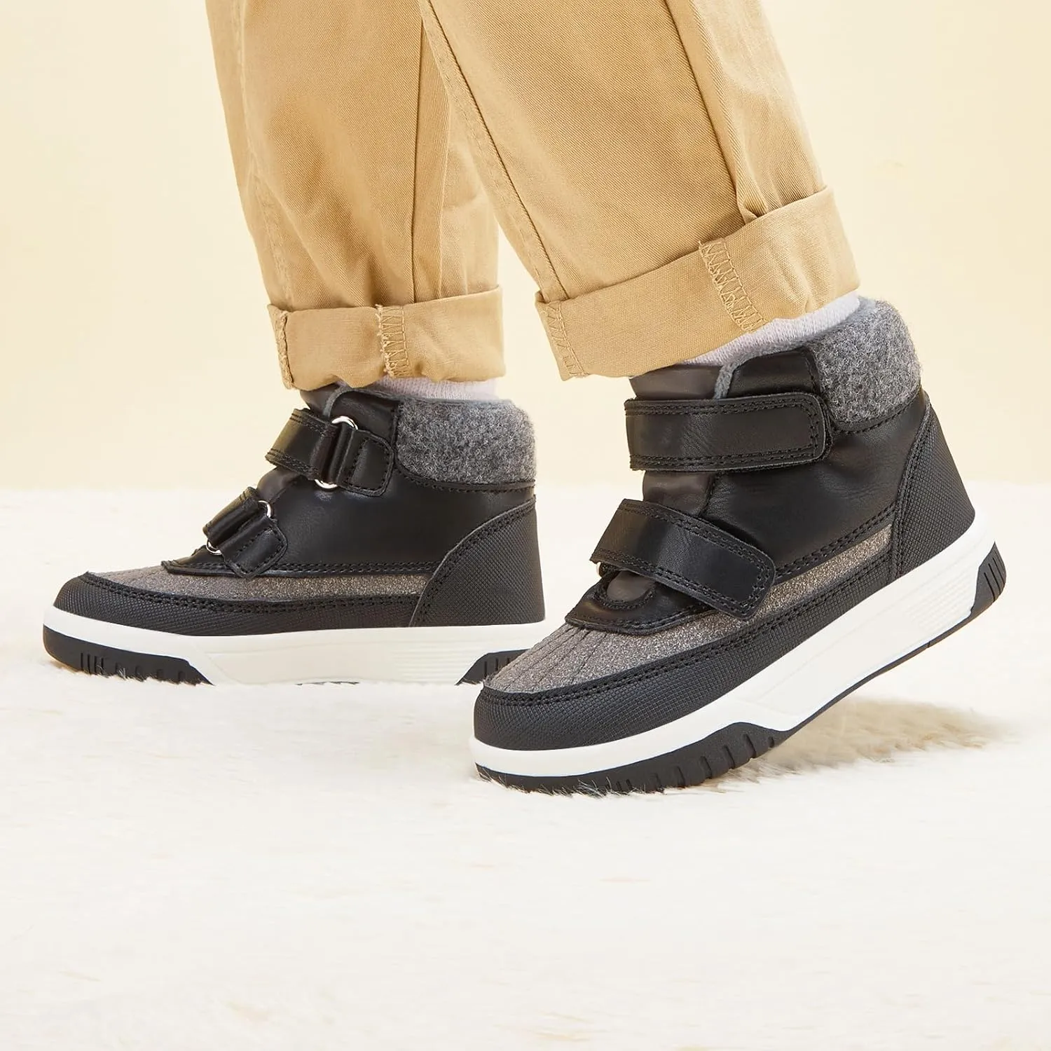BMCiTYBM Toddler Snow Boots Boys Girls Winter Warm Shoes High Top Outdoor Sneakers for Cold Weather