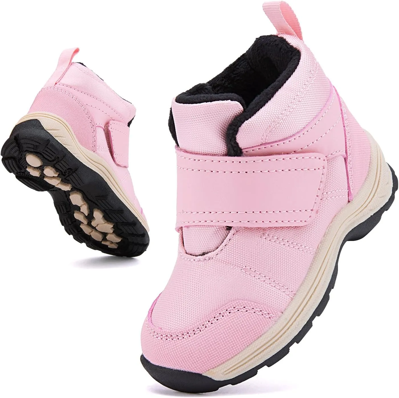 BMCiTYBM Toddler Winter Hikking Boots Boys Girls Waterproof Snow Shoes Nonslip Lightweight High Top Outdoor Sneakers for Cold Weather