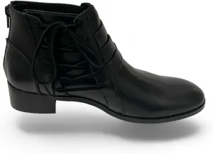Boots for Women, Leather Ankle Shoes, Ladies Lace Up Booties, Comfortable Low Heel ,Short Fashion Comfy With Arch & 3.5inch Height , Black/Brown Women's Dress Ankle Boots With Round Toe with 10 to 10.5 inches width.