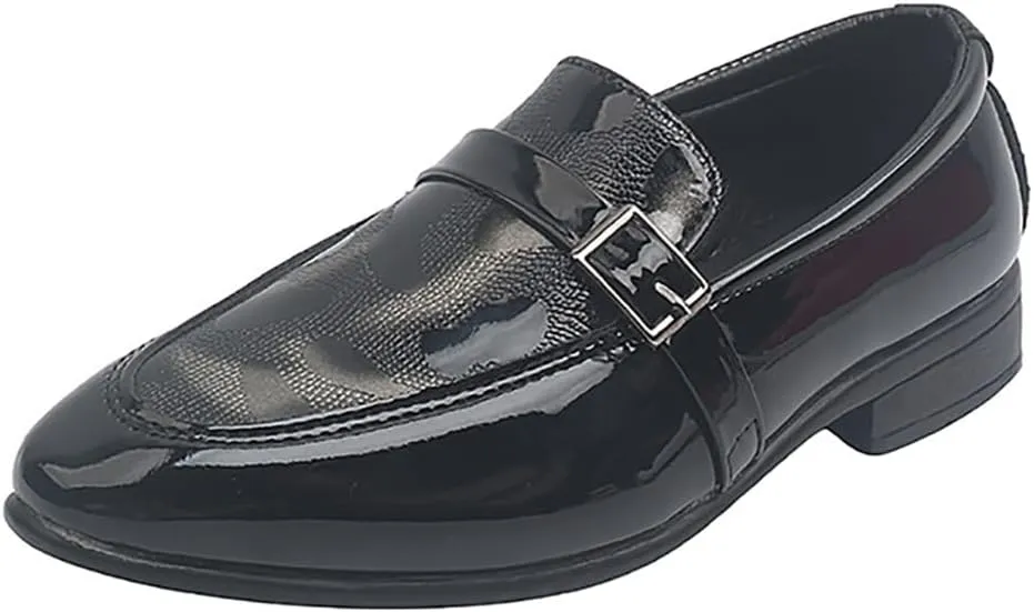 Boys Classic PU Leather Lace-Up School Uniform Oxfords Casual Dress Shoes Loafers Flats