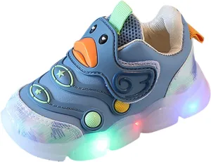 Boys Girls Light Up Shoes Flashing Lightweight Mesh Breathable Adorable Running Sneakers for Toddler and Little Kid