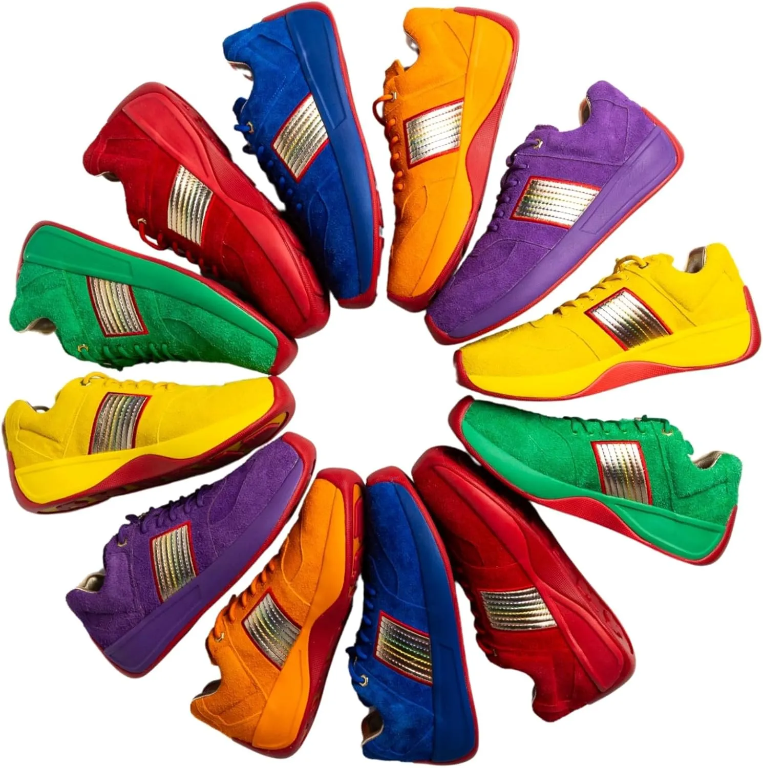 Brites, Fashion Sneakers. Mens and Womens Comfortable Trendy Sneakers with Climate-Control Insole and Rainbow Design