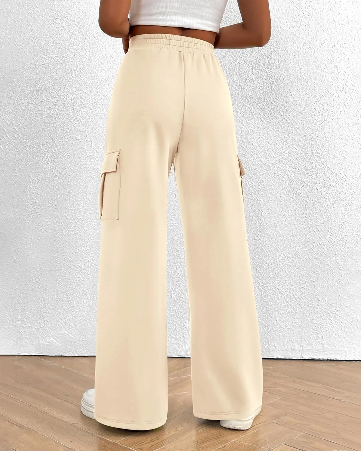 BTFBM Women's Running Sweatpants Fall Baggy Wide Leg Lounge Pants Casual Workout Joggers Pants with Pockets