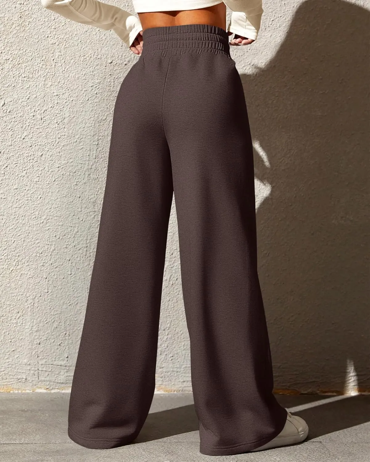 BTFBM Womens Wide Leg Sweatpants Casual Loose Solid Color Pants Comfy Lounge Joggers Baggy Sweatpants Pockets