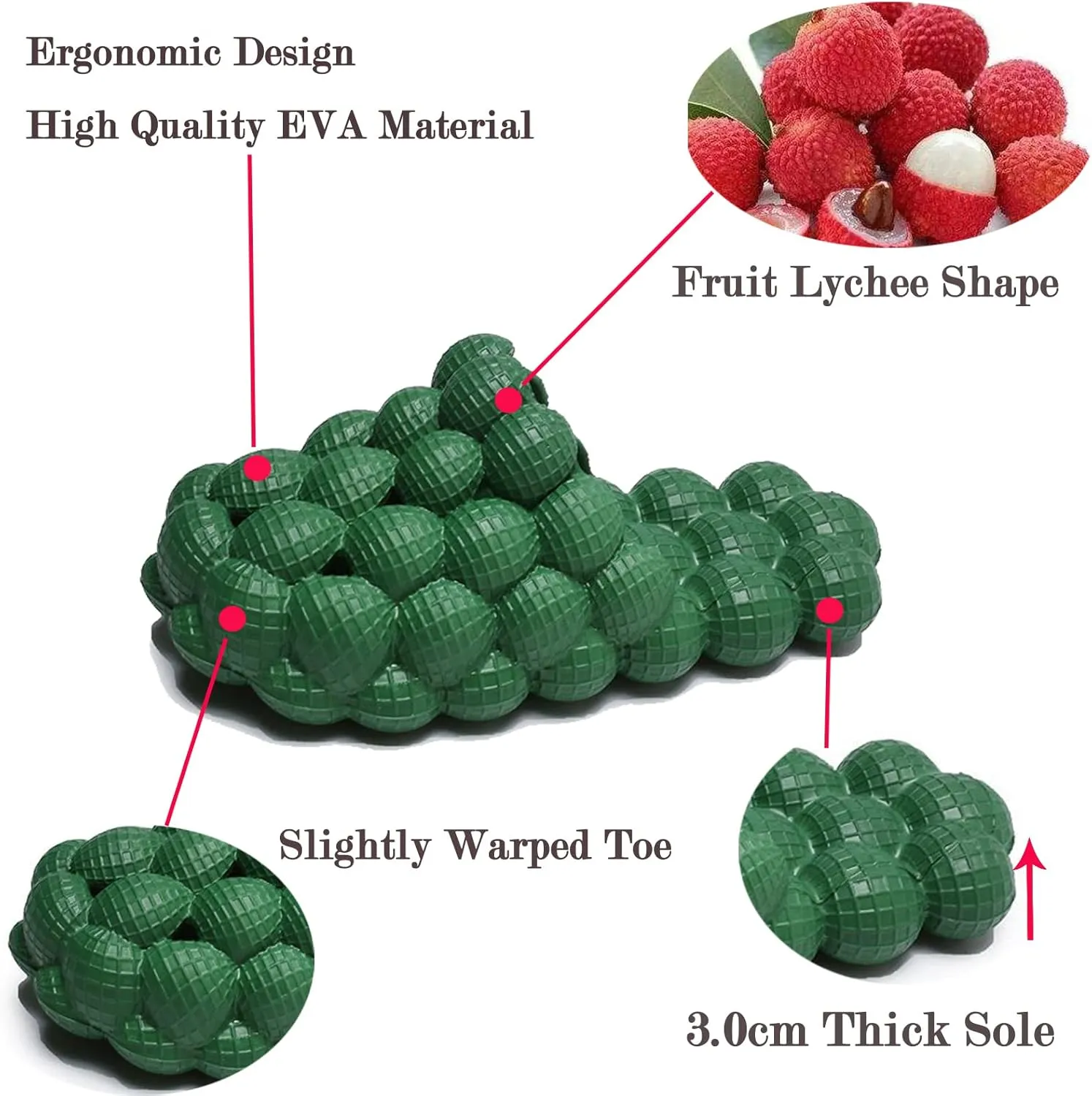 Bubble Slippers for Women Men, Funny Massage Golf Ball Slides, Cloud Cushion Thick Sole Spa, Non-slip Stress Relief Reflexology Sandals, Shower Bedroom