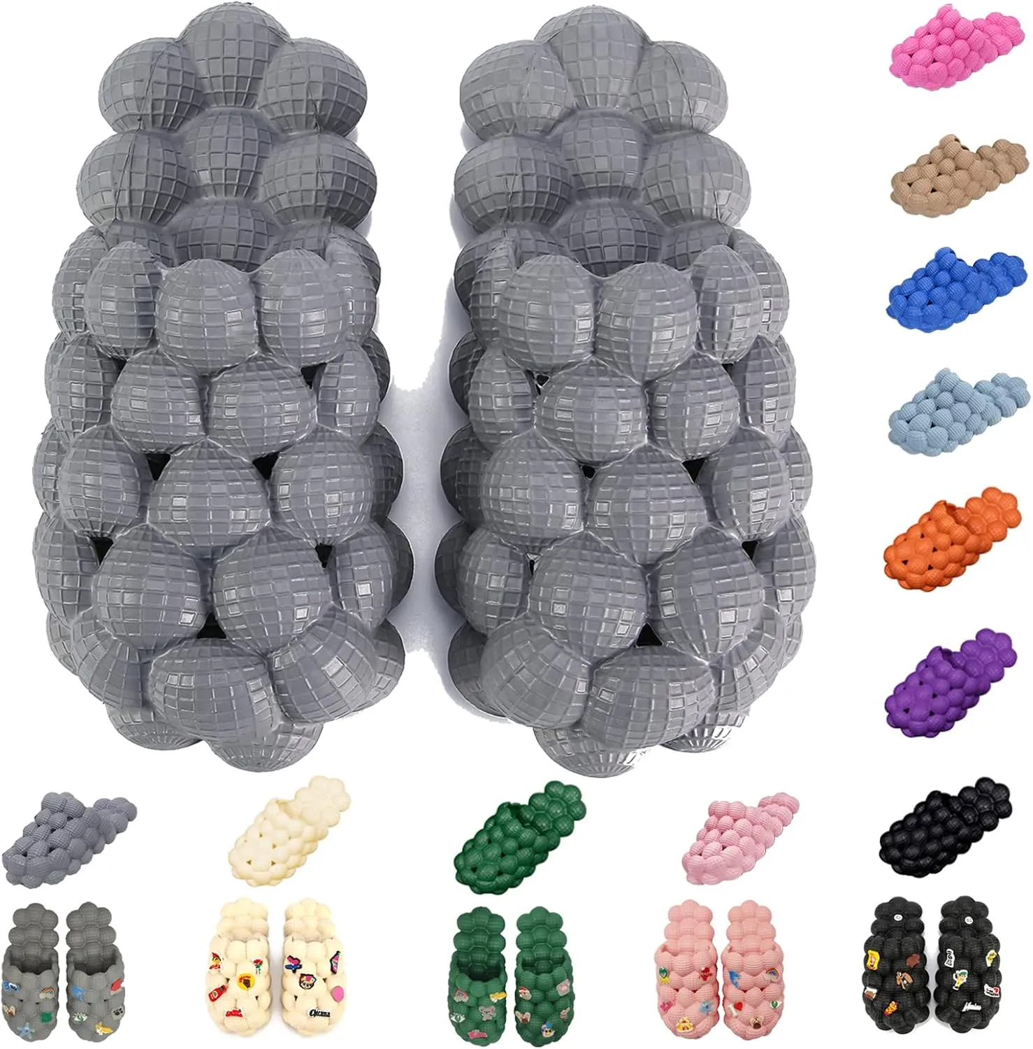 Bubble Slippers for Women Men, Funny Massage Golf Ball Slides, Cloud Cushion Thick Sole Spa, Non-slip Stress Relief Reflexology Sandals, Shower Bedroom