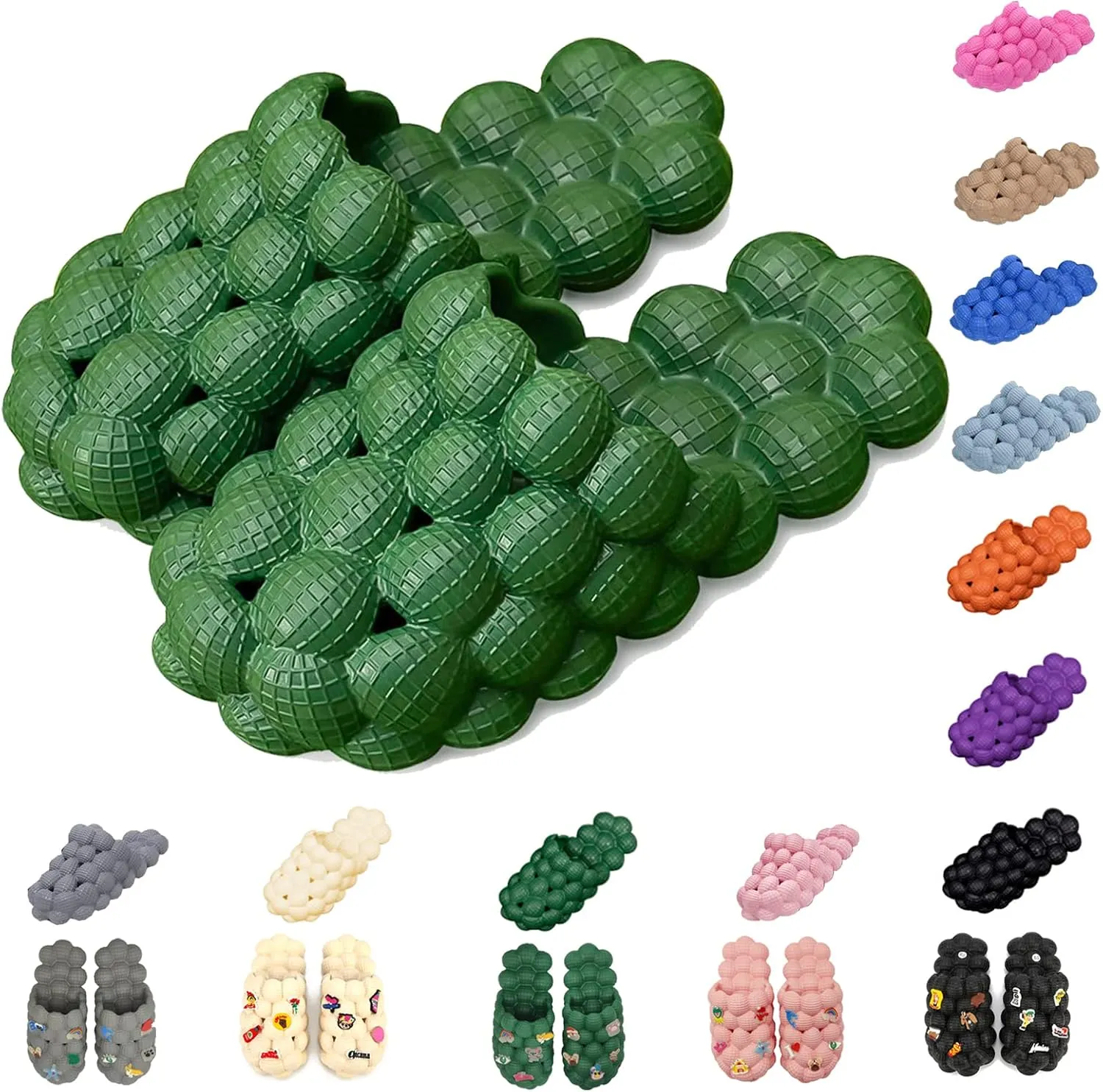 Bubble Slippers for Women Men, Funny Massage Golf Ball Slides, Cloud Cushion Thick Sole Spa, Non-slip Stress Relief Reflexology Sandals, Shower Bedroom