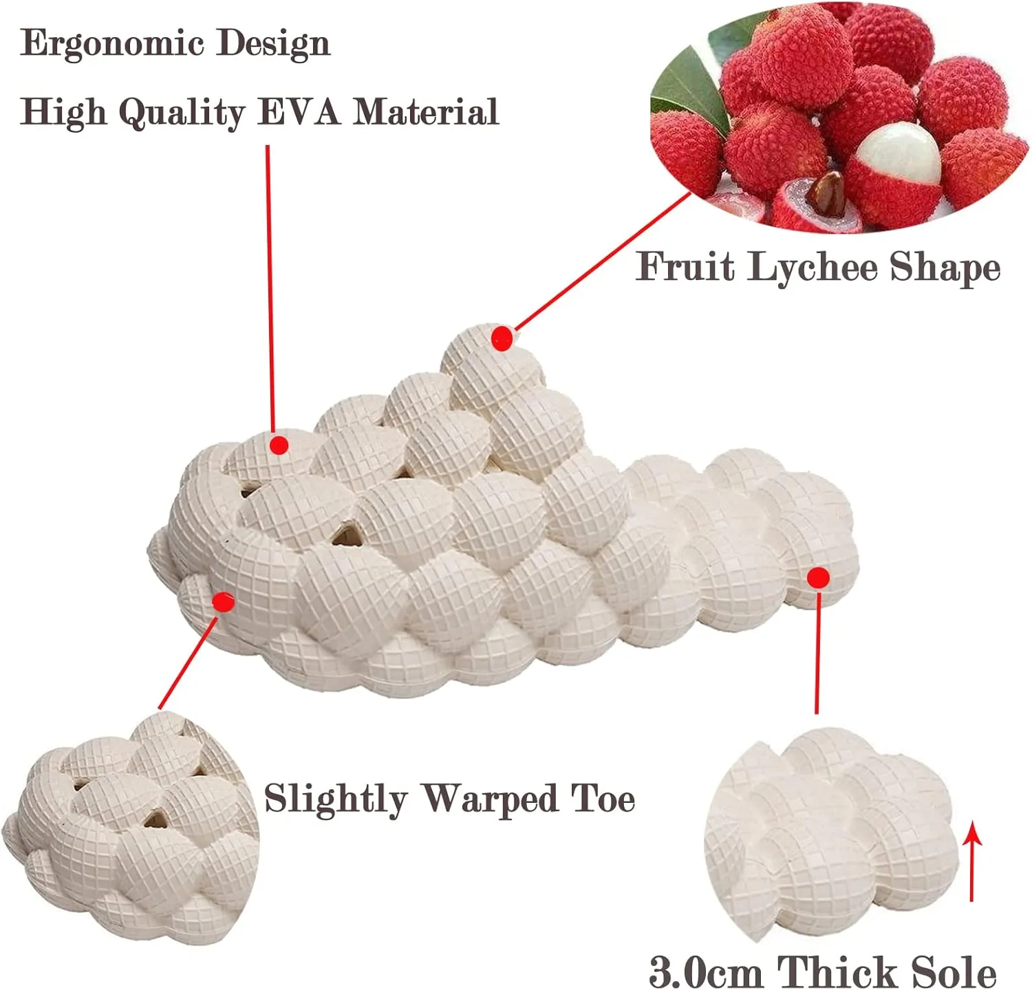 Bubble Slippers for Women Men, Funny Massage Golf Ball Slides, Cloud Cushion Thick Sole Spa, Non-slip Stress Relief Reflexology Sandals, Shower Bedroom