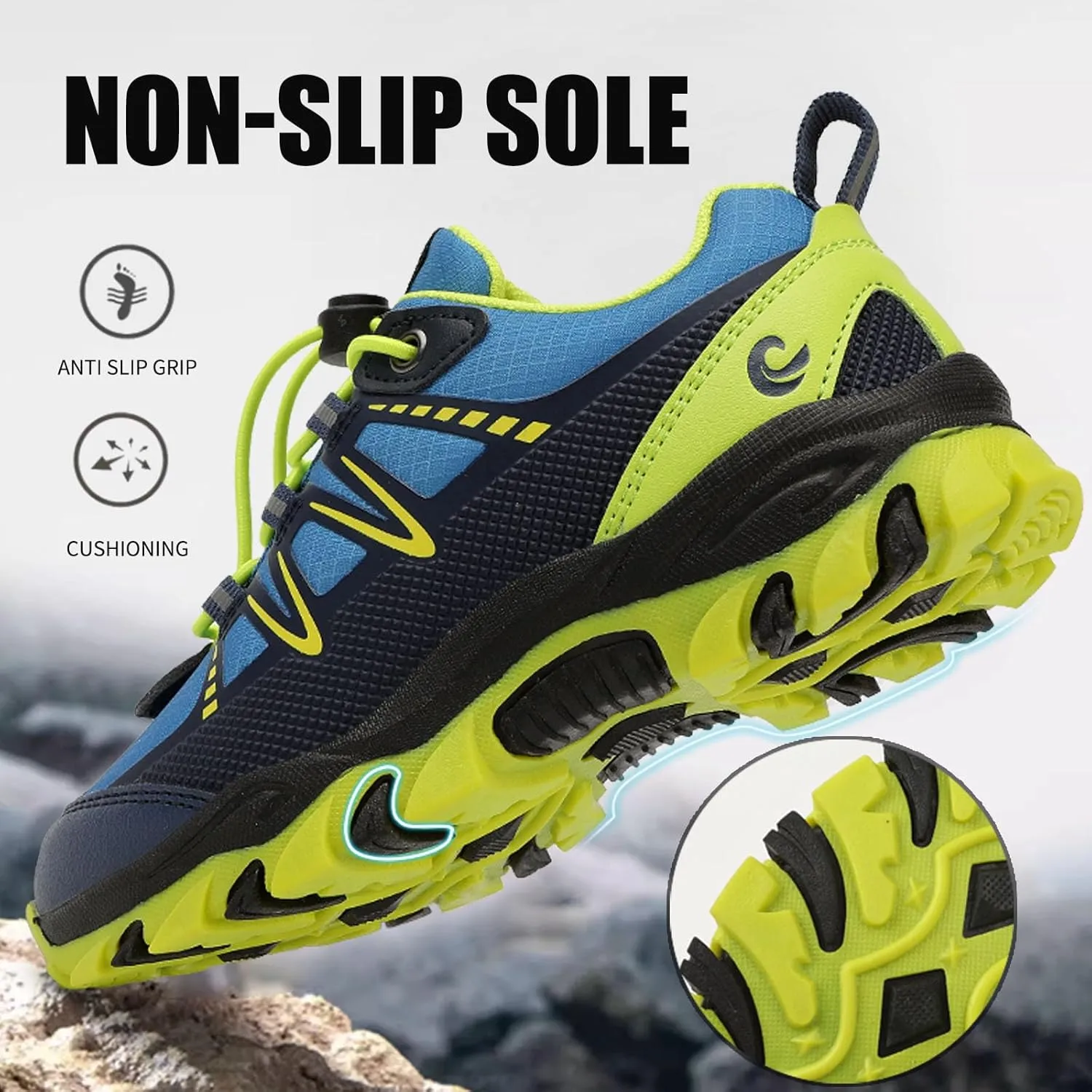 Calceus Boys Hiking Shoes, Hiking Boots, Sneaker Shoes, Kids Anti Collision Non Slip Running Boots, Outdoor Trekking Walking Climbing Hiking