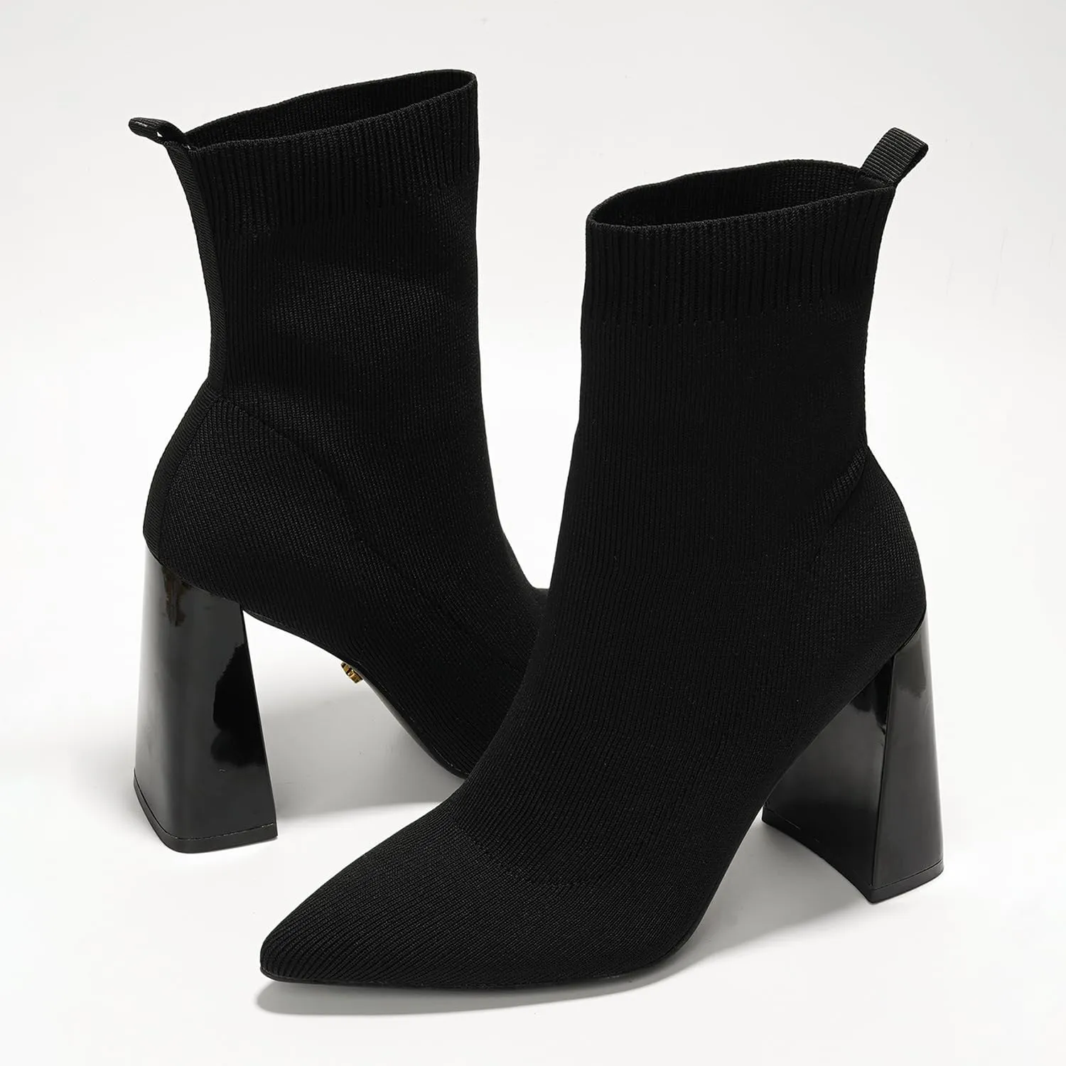 Cape Robbin Pointed Toe Booties for Women with Heels - Dressy Sock Boots and Heeled Ankle Boots, Chic Pointy Toe Booties for Women (Faina.A)
