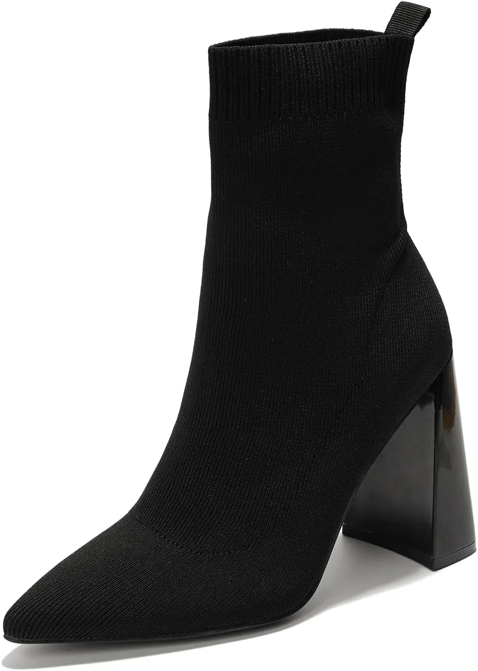 Cape Robbin Pointed Toe Booties for Women with Heels - Dressy Sock Boots and Heeled Ankle Boots, Chic Pointy Toe Booties for Women (Faina.A)
