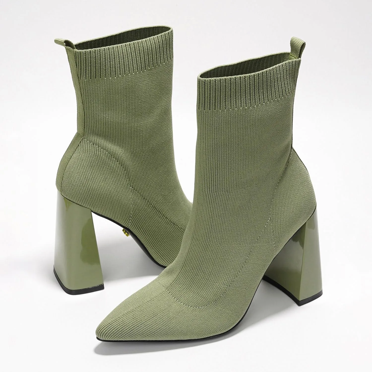 Cape Robbin Pointed Toe Booties for Women with Heels - Dressy Sock Boots and Heeled Ankle Boots, Chic Pointy Toe Booties for Women (Faina.A)
