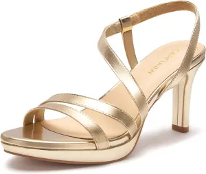 Carcuume Women's Strappy Platform Heeled Sandal,NATRACY-DD