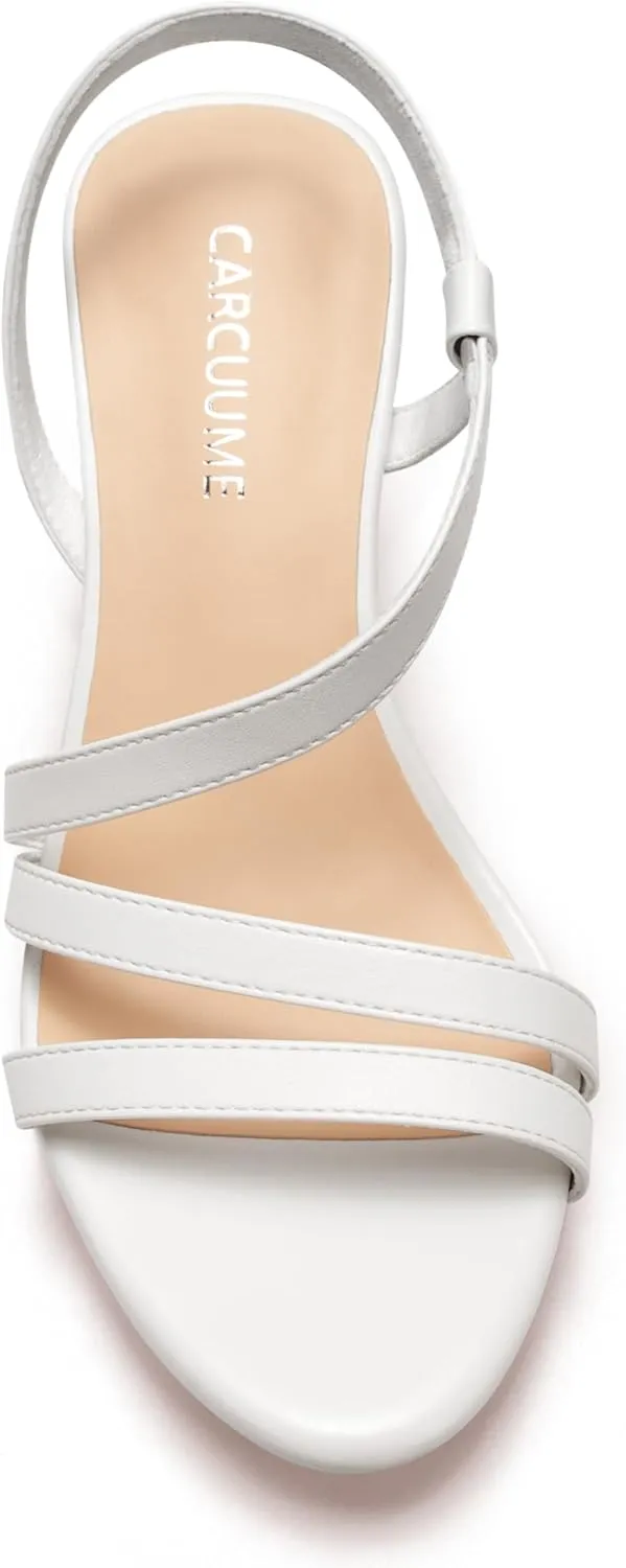 Carcuume Women's Strappy Platform Heeled Sandal,NATRACY-DD