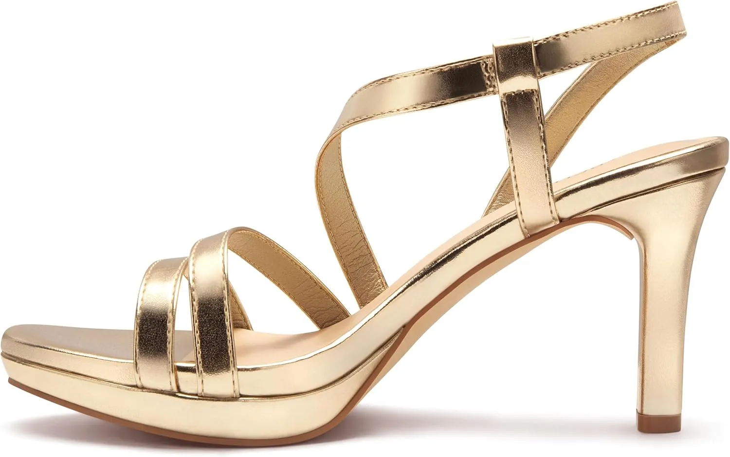 Carcuume Women's Strappy Platform Heeled Sandal,NATRACY-DD