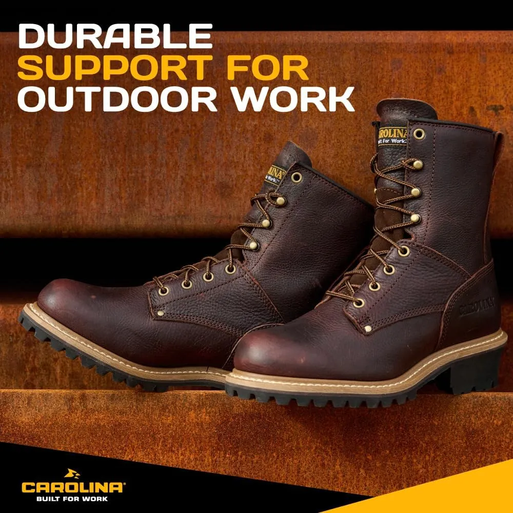 Carolina Elm 8” Logger Work Boots for Women - Rugged Leather Upper, Pillow Cushion Footbed, and Welted Oil- and Slip-Resistant Outsole, EH Rated