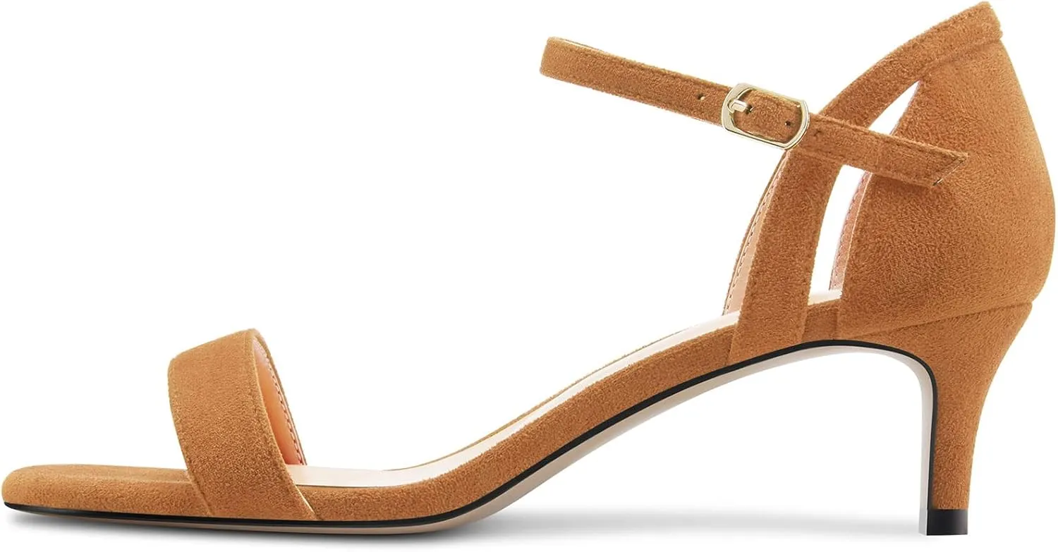 Castamere Women Mid Heel Open Toe Ankle Strap Sandals Wedding Prom 2.0 Inches Heels