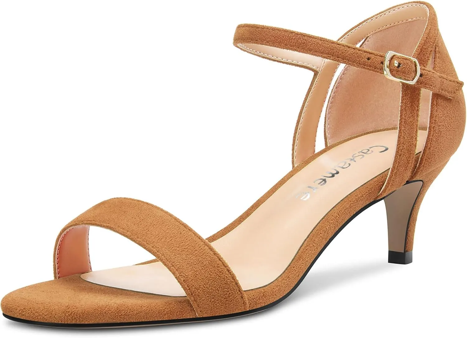 Castamere Women Mid Heel Open Toe Ankle Strap Sandals Wedding Prom 2.0 Inches Heels
