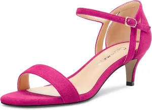 Castamere Women Mid Heel Open Toe Ankle Strap Sandals Wedding Prom 2.0 Inches Heels