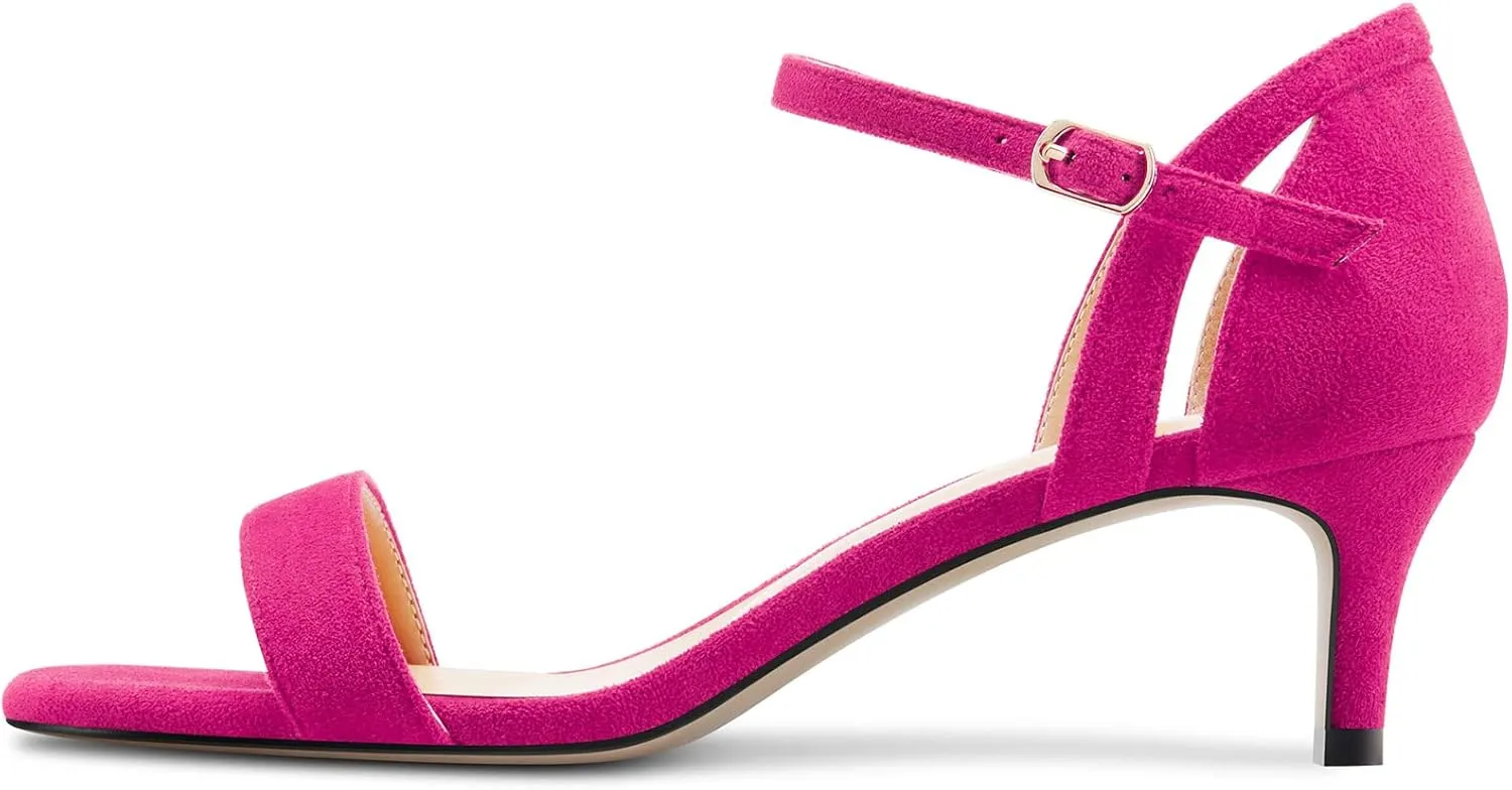 Castamere Women Mid Heel Open Toe Ankle Strap Sandals Wedding Prom 2.0 Inches Heels