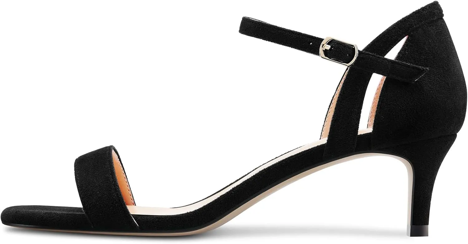Castamere Women Mid Heel Open Toe Ankle Strap Sandals Wedding Prom 2.0 Inches Heels