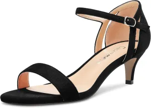 Castamere Women Mid Heel Open Toe Ankle Strap Sandals Wedding Prom 2.0 Inches Heels