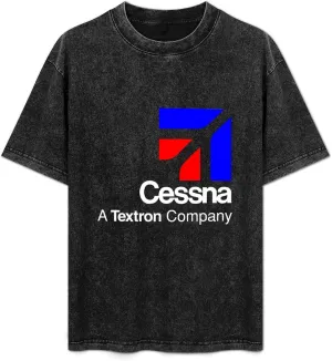 Cessna A Textron Company Black Mens T-Shirt Graphic Unisex Tee Shirt