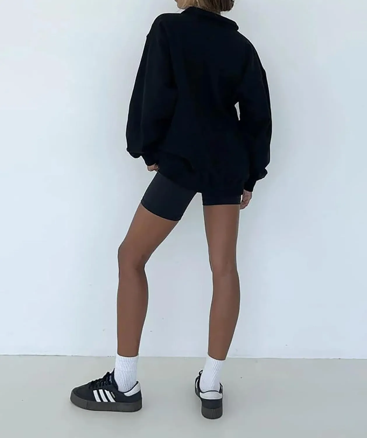 Cioatin Women Oversize Fleece Button Up Collar Polo Neck Sweatshirt Top Loose Drop Shoulder Hoodie Pullover Fall Outfits