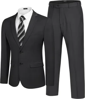 COOFANDY Men's 2 Piece Suits Classic Fit 2 Button Dress Suits Tuxedo Jacket Blazer for Wedding Business Dinner Prom