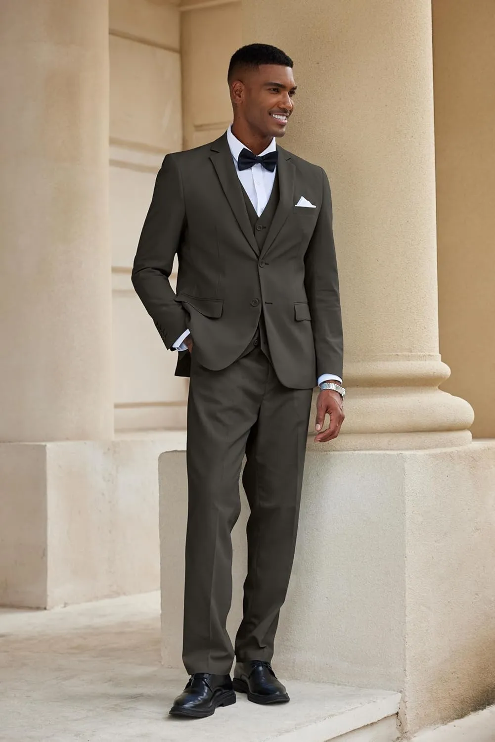 COOFANDY Men's 3 Piece Linen Suits Casual Lightweight Blazer Jackets Vest Pants Set for Wedding Business Prom