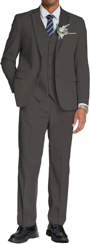 COOFANDY Men's 3 Piece Linen Suits Casual Lightweight Blazer Jackets Vest Pants Set for Wedding Business Prom