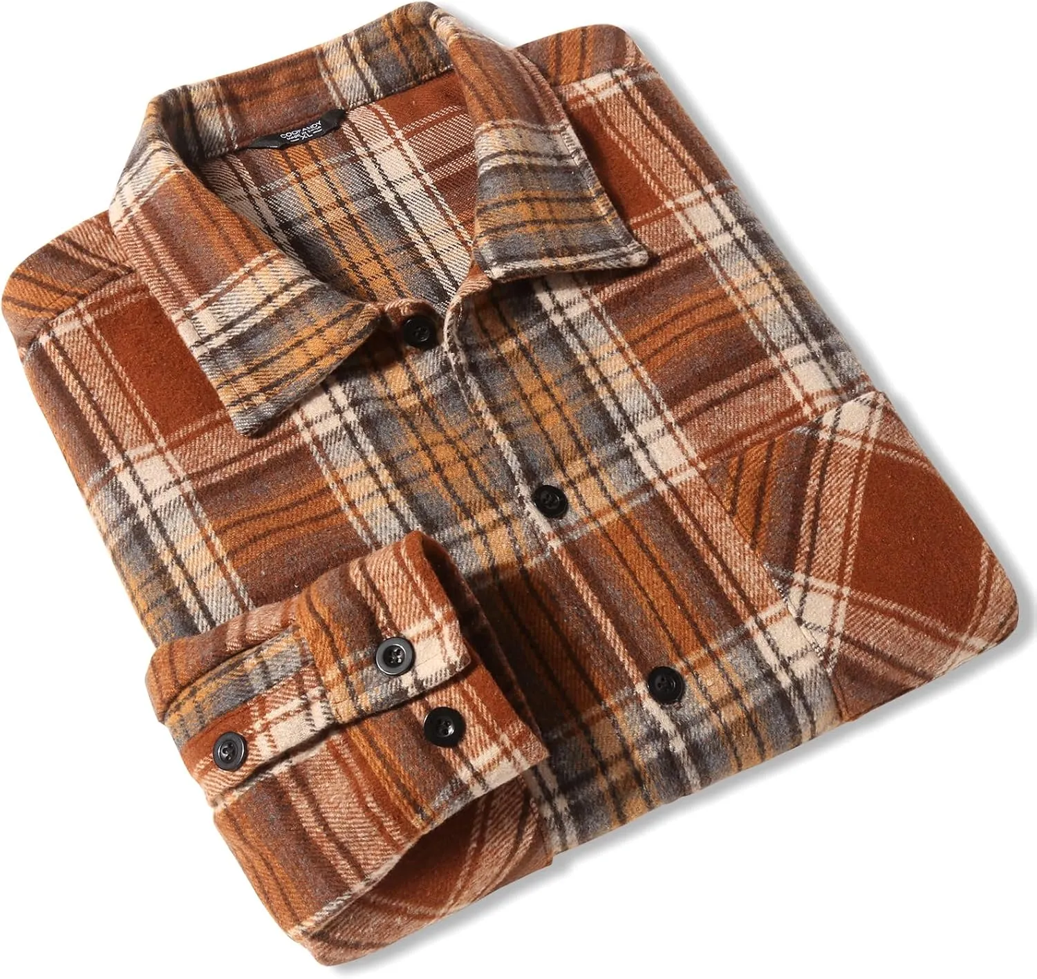 COOFANDY Men's Flannel Shirts Casual Button Down Plaid Shirt Jacket Long Sleeve Fleece Shacket with Pockets