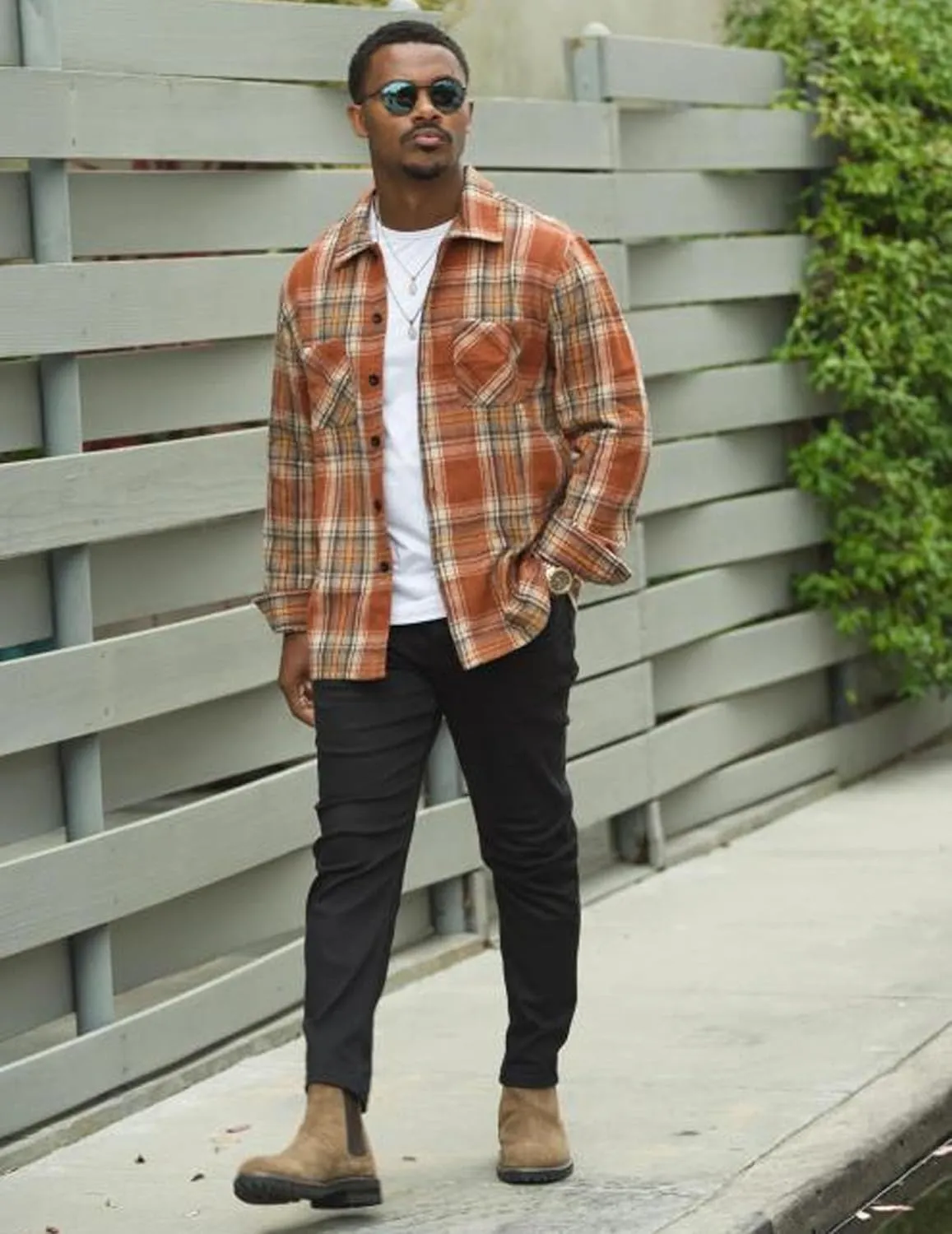 COOFANDY Men's Flannel Shirts Casual Button Down Plaid Shirt Jacket Long Sleeve Fleece Shacket with Pockets