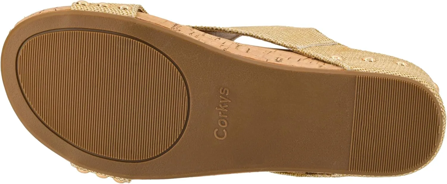 Corkys Footwear Women's Volta II Wedge Sandal - 2 Inch Cushioned Wedge, Hook & Loop Closure for Comfort & Style, Perfect for Casual & Dressy Outfits, All Day Wear