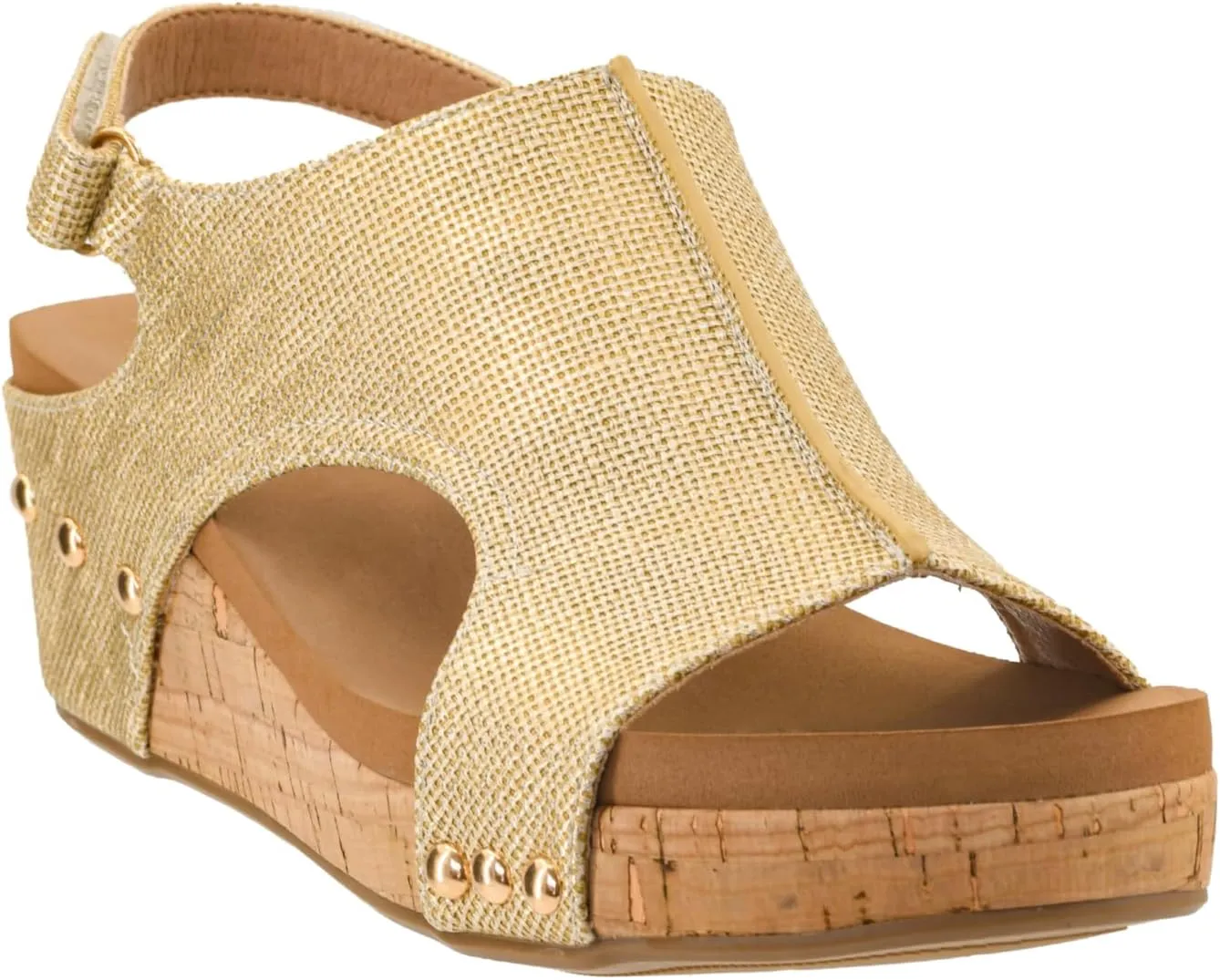 Corkys Footwear Women's Volta II Wedge Sandal - 2 Inch Cushioned Wedge, Hook & Loop Closure for Comfort & Style, Perfect for Casual & Dressy Outfits, All Day Wear