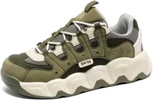 Couple Daddy Shoes Breathable of All Matching Thick Sole Single Shoes Trend Casual Shoes (Army Green, Big Kid, Men, 11, Numeric, US Footwear Size System, Medium)