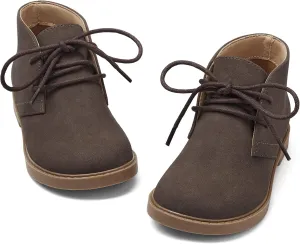 Coutgo Boys Girls Chukka Boots Comfort Round Toe Outdoor Lace Up Ankle Booties(Toddler/Little Kid/Big Kid)