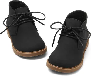 Coutgo Boys Girls Chukka Boots Comfort Round Toe Outdoor Lace Up Ankle Booties(Toddler/Little Kid/Big Kid)