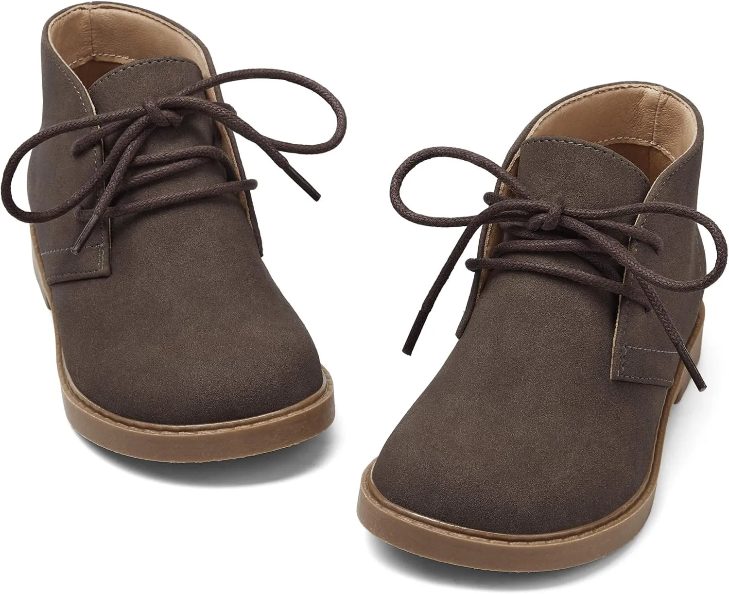 Coutgo Boys Girls Chukka Boots Comfort Round Toe Outdoor Lace Up Ankle Booties(Toddler/Little Kid/Big Kid)