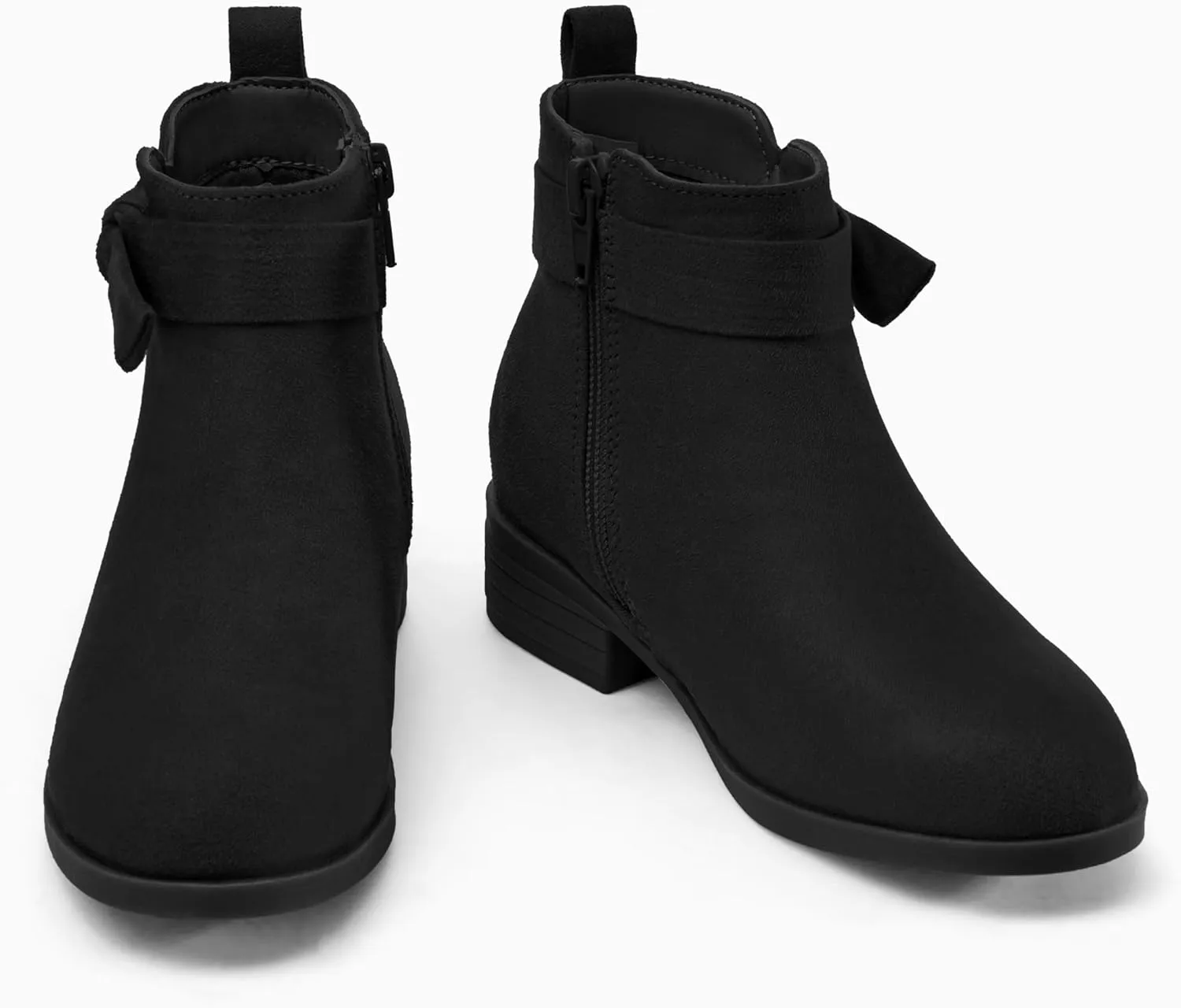 Coutgo Girls Toddler Bow knot Ankle Boots Low Chunky Heel Side Zipper Cute Dress Booties Little Big Kid