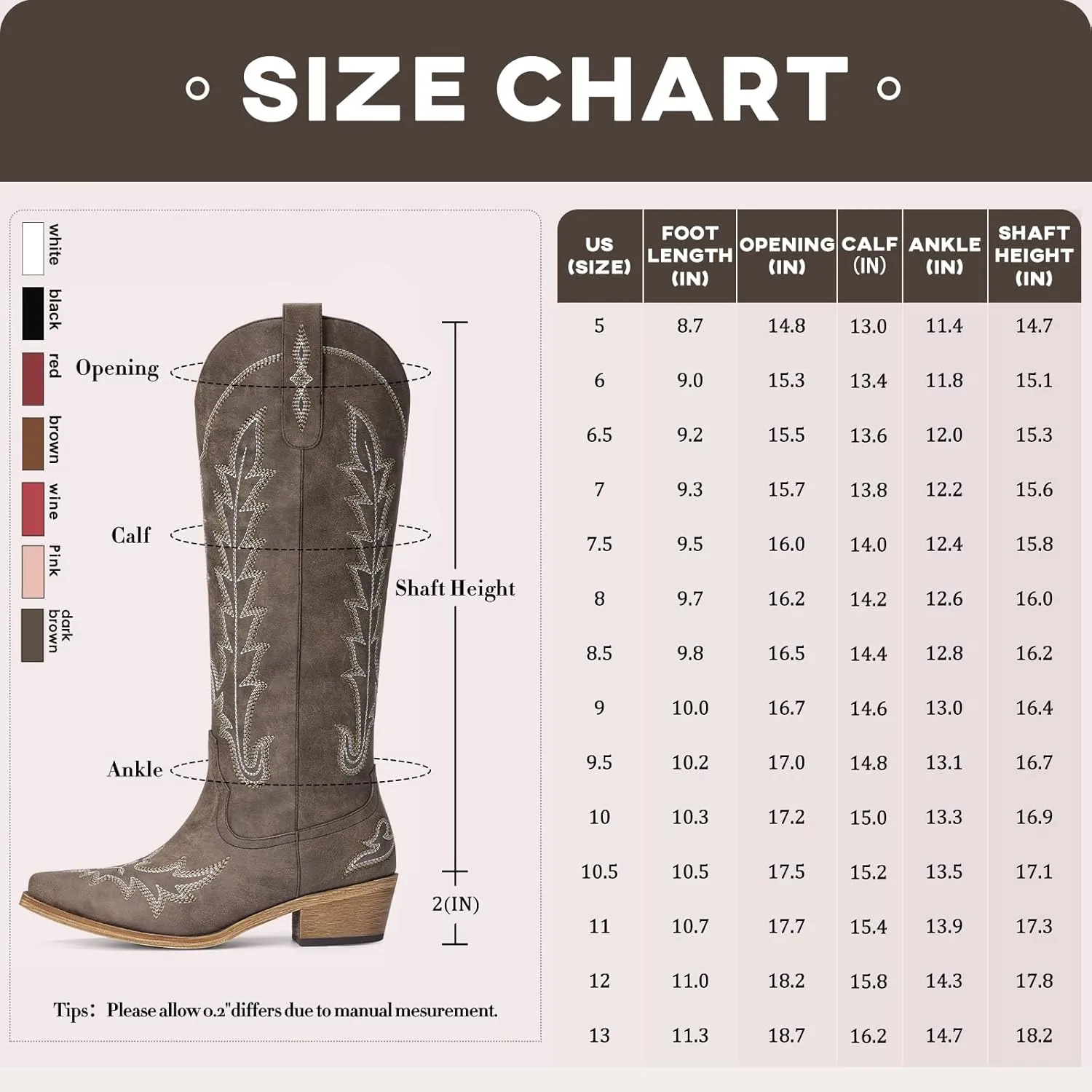 Cowboy Boots for Women - Knee High Embroidered Western Cowgirl Boots, Pointed Toe Chunky Heel Retro Country Boots, Pull On Zipper Vintage Fashion Tall Boots for Girls Ladies