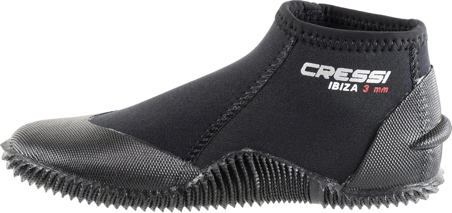 Cressi Adult Neoprene Diving Boots with Anti-Slip Rubber Sole for Water Sports-Ibiza 3mm