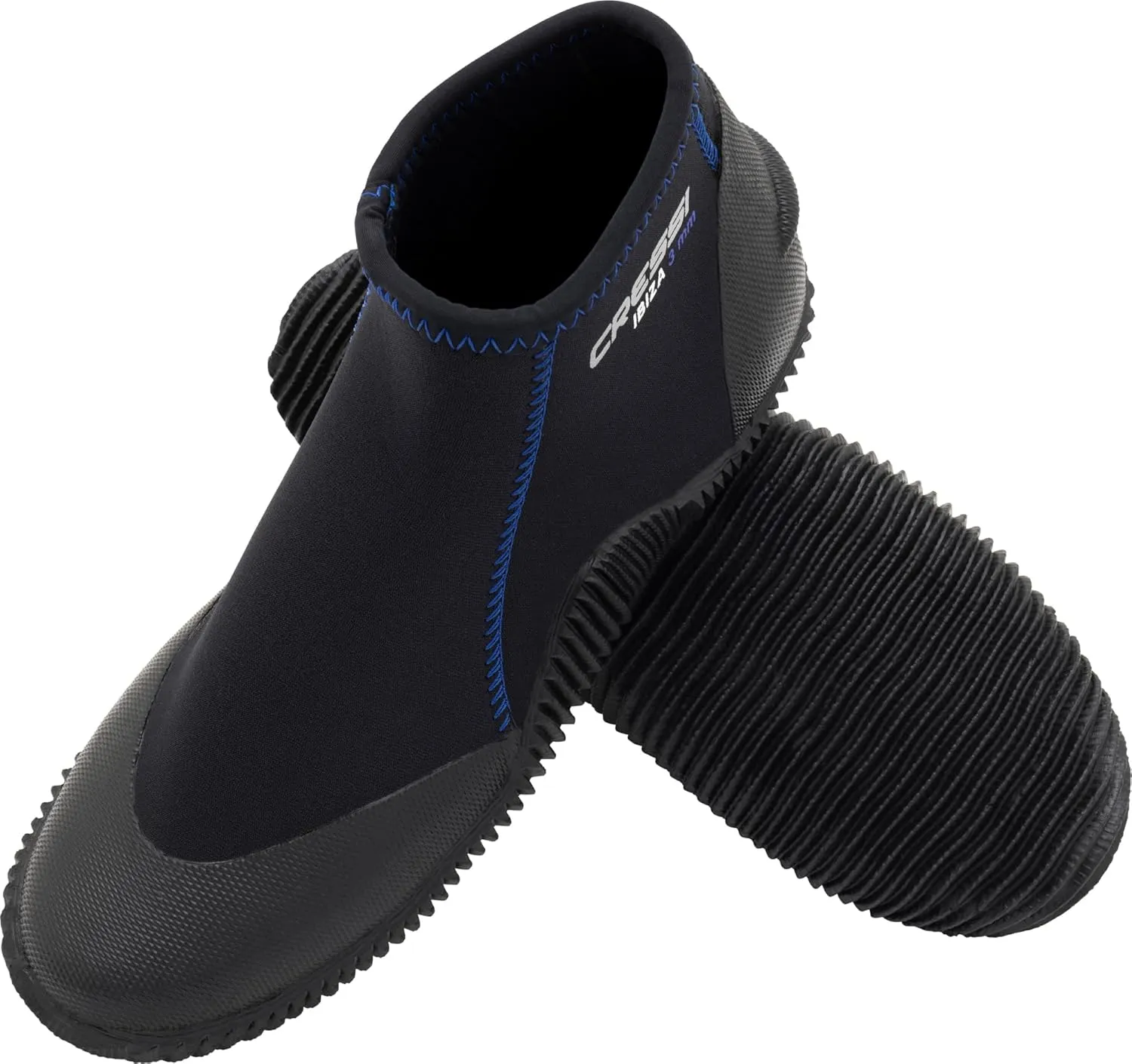 Cressi Adult Neoprene Diving Boots with Anti-Slip Rubber Sole for Water Sports-Ibiza 3mm