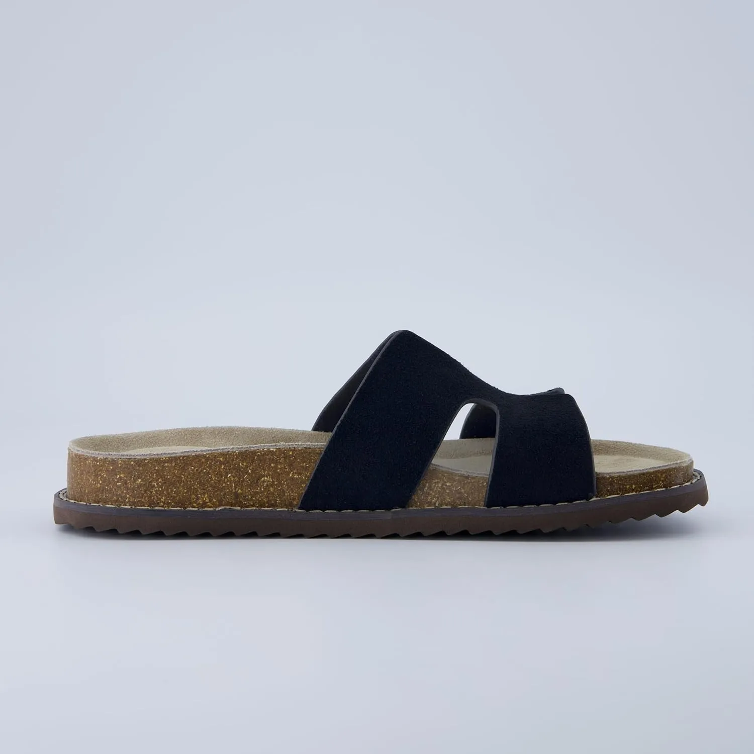 CUSHIONAIRE Wisdom Womens Sandals Cutout Strap Genuine Leather Slides – Slip On Cork Footbed Sandals for Women 2025