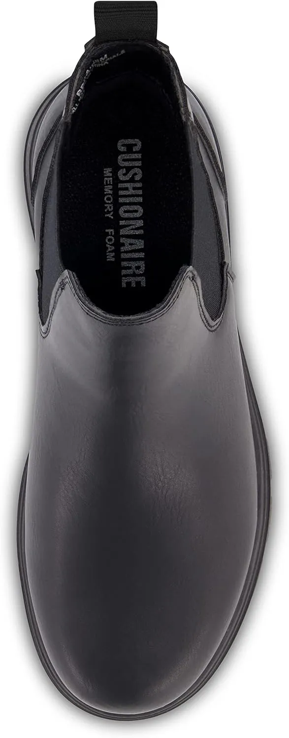 CUSHIONAIRE Women's Britain slip on chelsea boot  Memory Foam, Wide Widths Available