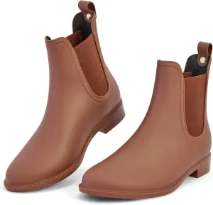 DaeRainy Women's Ankle Rain Boots Waterproof Chelsea Rain Boots Women Short Rain Booties for Outdoor