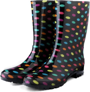 DaeRainy Women's Mid-calf Rain Boots Waterproof Non-slip for Gardens,Fishing,Farm,Outdoor Work Boots